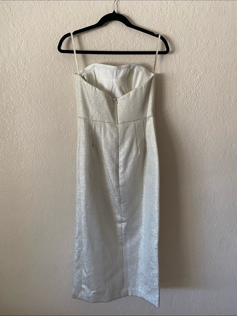 Jenny Yoo Strapless Metallic Gold Midi Dress Size 6 Wedding Guest NWT Elegant - Picture 7 of 10